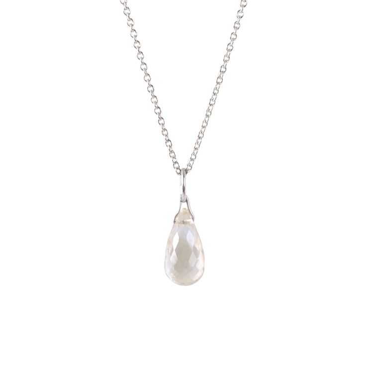 "Gorgeous Rock Crystal Drop necklace is made with natural rock crystal hanging on a delicate chain. It looks great as a single necklace or paired with layering necklaces. Great as a gift for your beloved one on an April birthday or 10th Anniversary for your wife. Matching Earrings: https://etsy.me/38M5Y1B Other necklace from last photo: https://etsy.me/3rS5X3R Matching bracelet: https://etsy.me/2kpEwAO M A T E R I A L S: * natural rock crystal - clear quartz * 14k Gold Filled / 14k Rose Gold Fil Minimalist Pearl Drop Teardrop Necklace, Minimalist Teardrop Pearl Drop Necklace, Gemstone Teardrop Pendant Drop Necklace, Delicate Sterling Silver Drop Necklace, Delicate Faceted Drop Jewelry, Delicate Drop Necklace With Pearl Pendant, Briolette Gemstone Drop Necklace For Weddings, Delicate Teardrop Crystal Necklace, Elegant Faceted Drop Necklaces