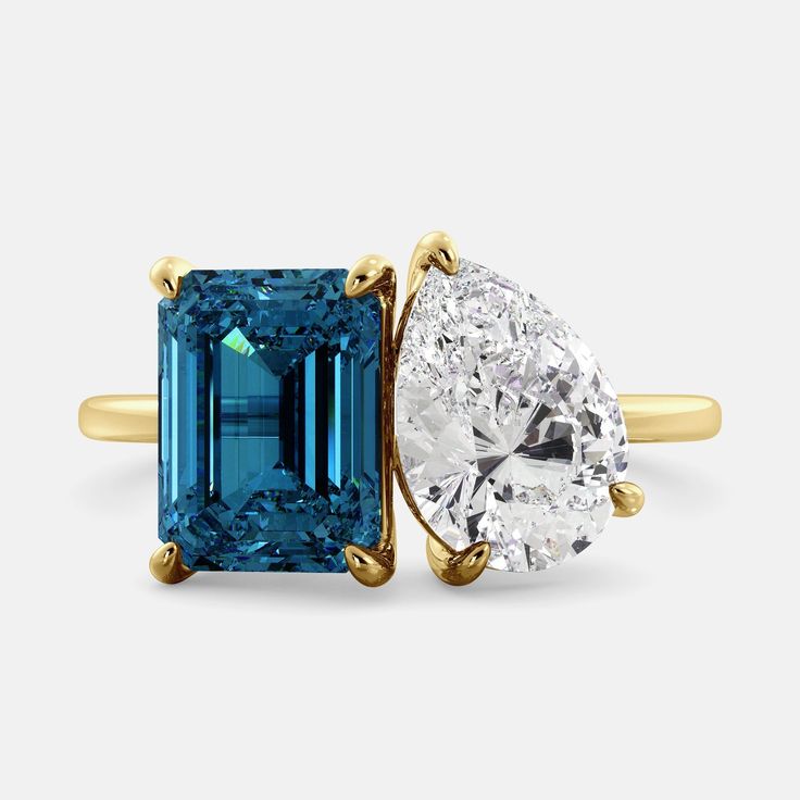 All Toi-et-Moi rings are made from sustainable, lab-grown gems and are available in recycled gold. December Ring, December Birthstone Ring, Bling Ring, Blue Diamonds, Blue Topaz Gemstone, London Blue Topaz Ring, Rings Rings, Evil Eye Ring, Heart Shaped Diamond