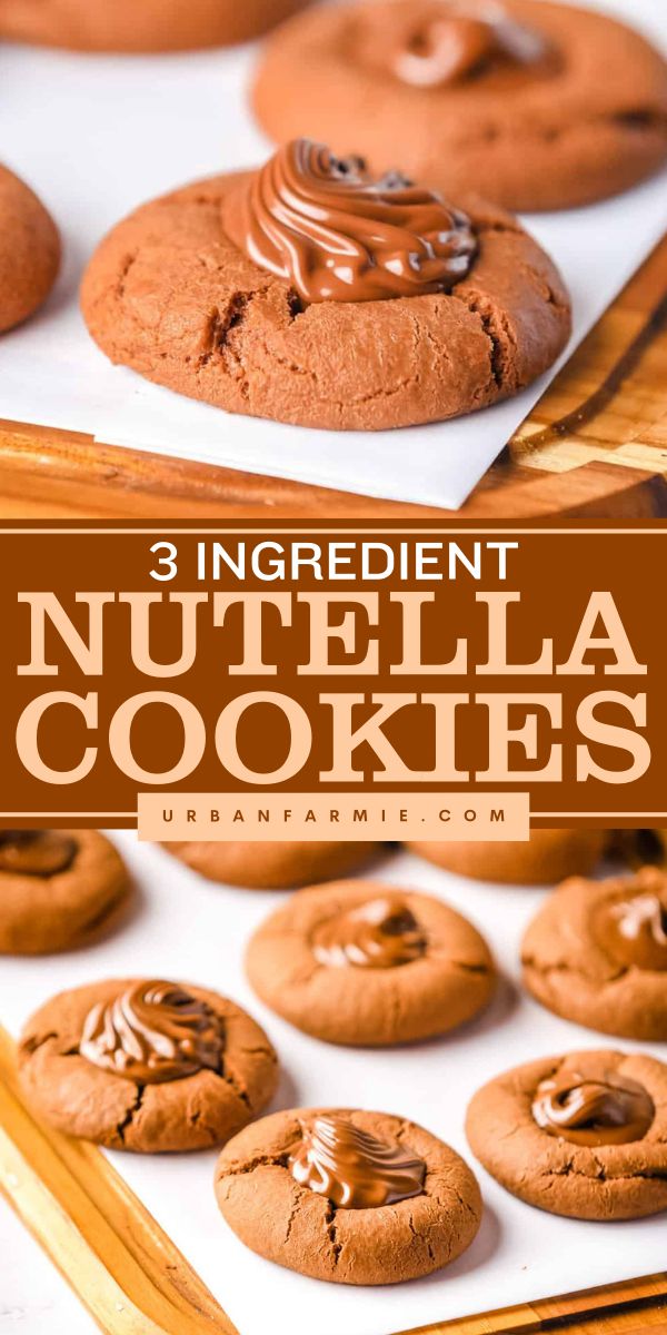 Quick and easy Halloween treat to make! This 3 ingredient Nutella Cookies recipe features Nutella, egg, and all-purpose flour. Serve this chewy cookie with rich, chocolatey hazelnut spread for easy Halloween party food! Two Ingredient Recipes Desserts, Three Ingredients Recipes, Easy At Home Sweet Treats, 5 Ingredient Recipes Dessert, Cookie Recipes 3 Ingredients, Nutella Cookies Recipe 3 Ingredients, Nutella Cookies 3 Ingredients, Fast Baking Recipes, 2 Ingredient Desserts Easy