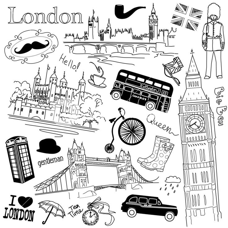 the london symbols are drawn in black and white