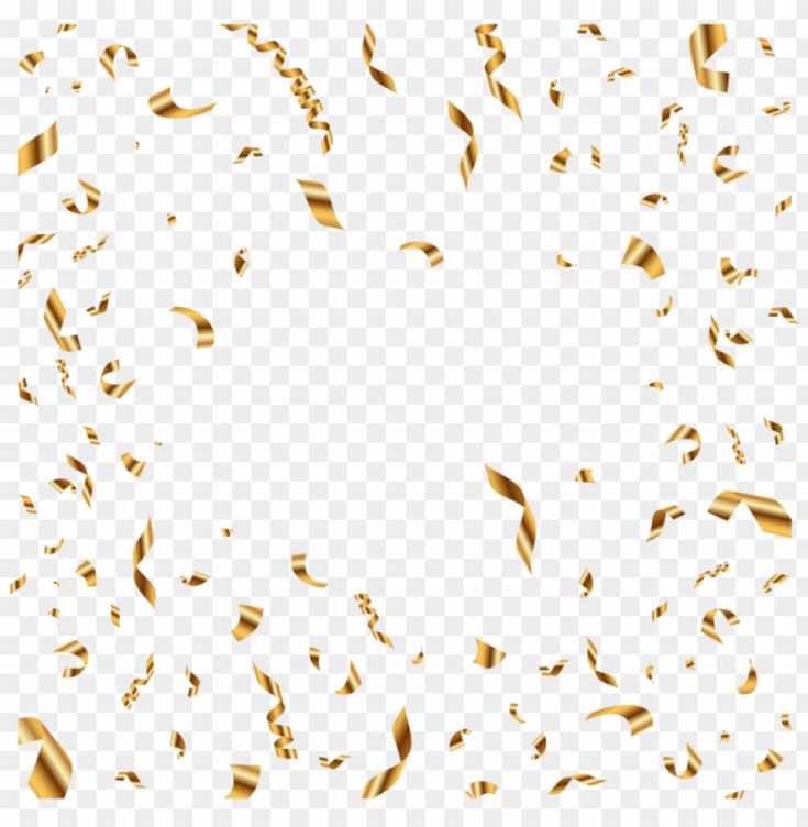 gold confetti on a transparent background