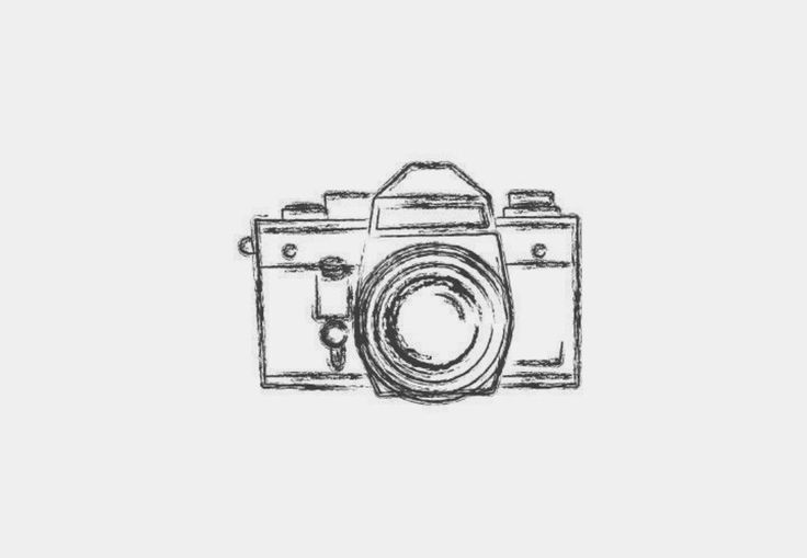 a drawing of a camera on a white background