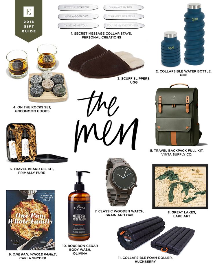 the men's gift guide for him and her includes gifts, personal care products, and more