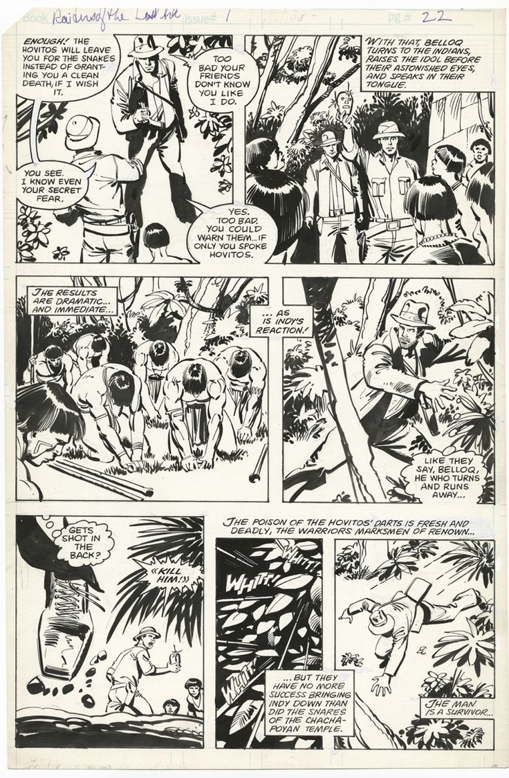 an old comic strip with black and white ink on paper, depicting the story of a man