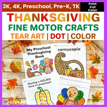 thanksgiving fine motor crafts for kids to color