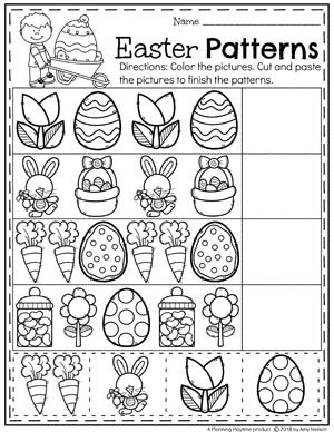 an easter themed worksheet for preschool