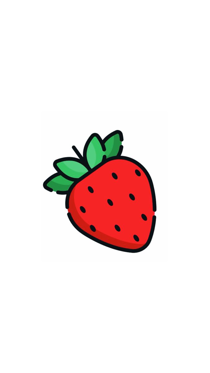 a drawing of a strawberry on a white background