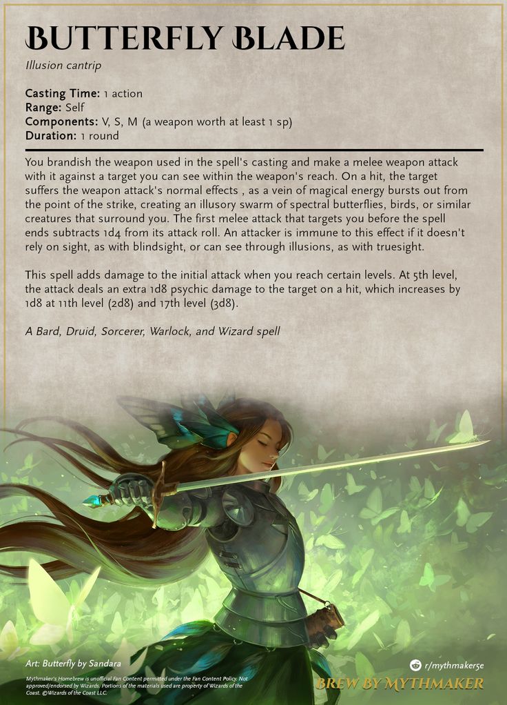 Butterfly Dnd Character, Dnd Butterfly, Homebrew Spells, Dnd Spells, Food Resources, Dnd Classes, Dungeon Master's Guide, D D Items, Dungeons And Dragons Classes