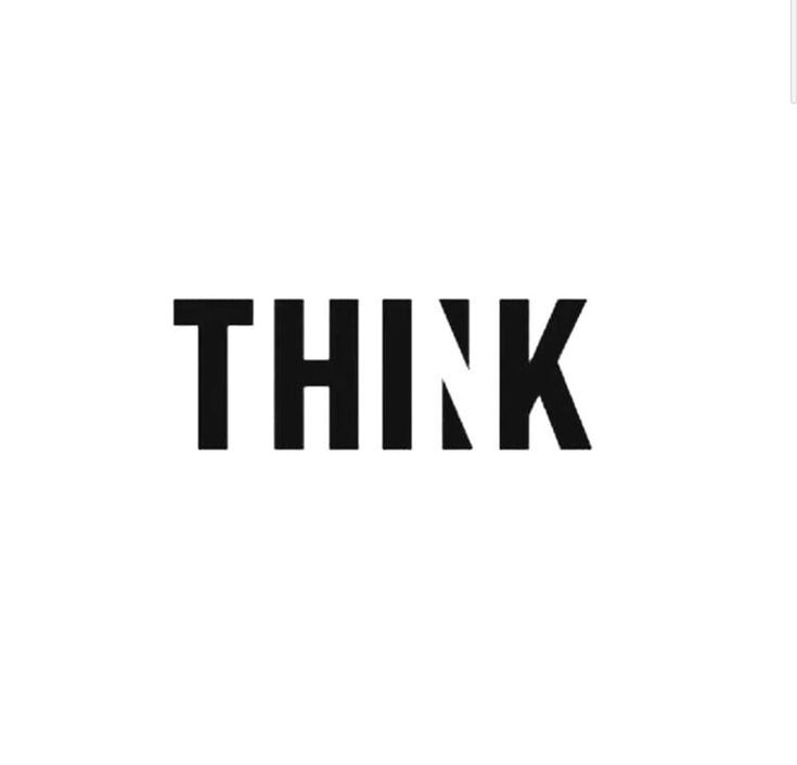 the word think written in black on a white background