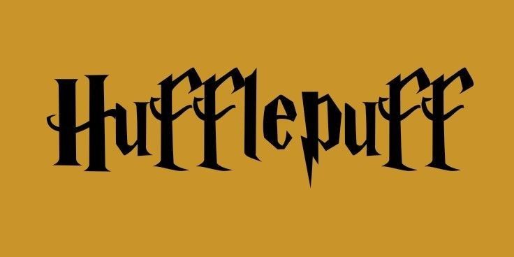 the logo for harry potter, which is written in black on an orange and yellow background