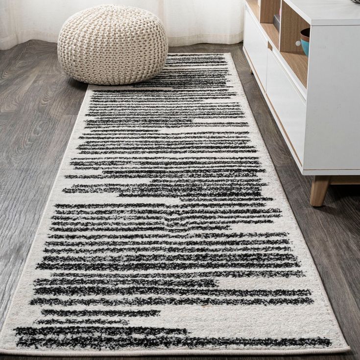 Khalil Modern Berber Stripe Area Rug Rug Modern Rug Runner, Modern Runner, Farmhouse Area Rugs, Home Wish List, Ivory Background, Clean Bedroom, Cream Rug, Bohemian Area Rugs, Black Area Rugs