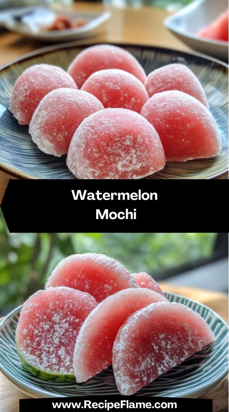 watermelon mochi recipe on a plate