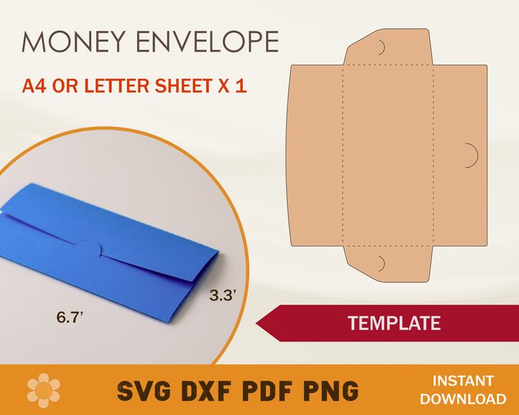 the envelope is cut out and ready to be used as a template for an envelope