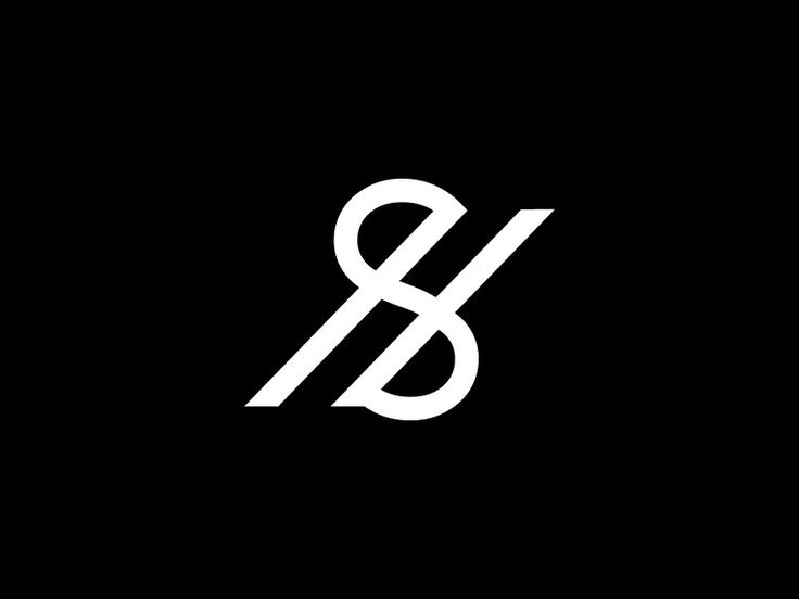 the letter b is made up of two white letters on black background, and it appears to be monogrammed