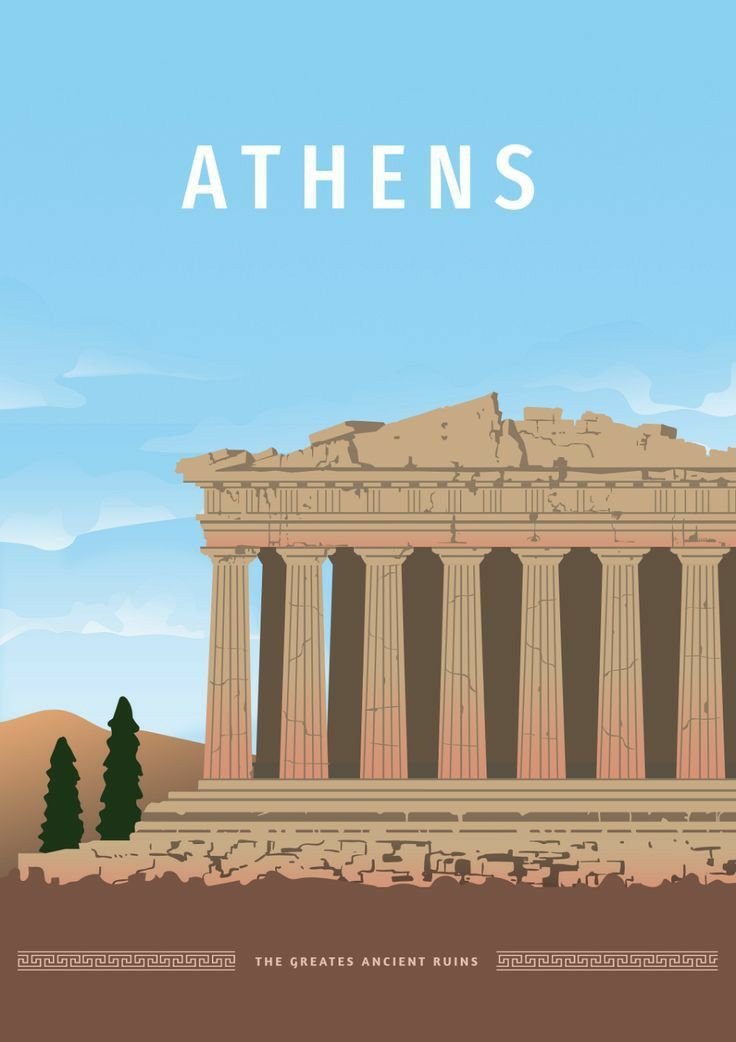 an illustration of the parthenion in ancient greece with text that reads, athens