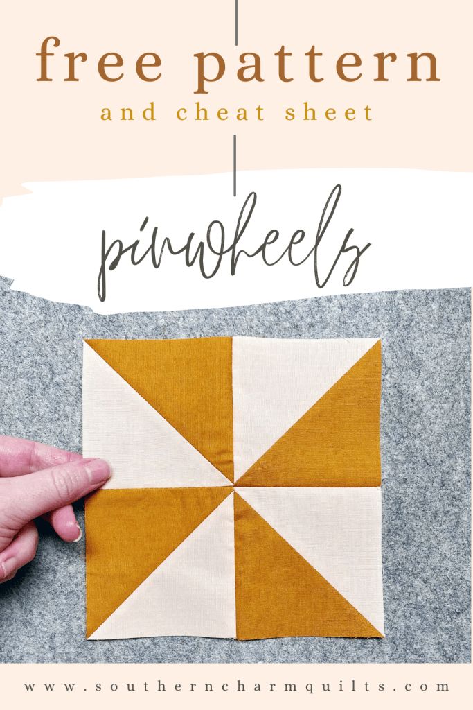 the free pattern and how to use it for this quilting project, pinwheels