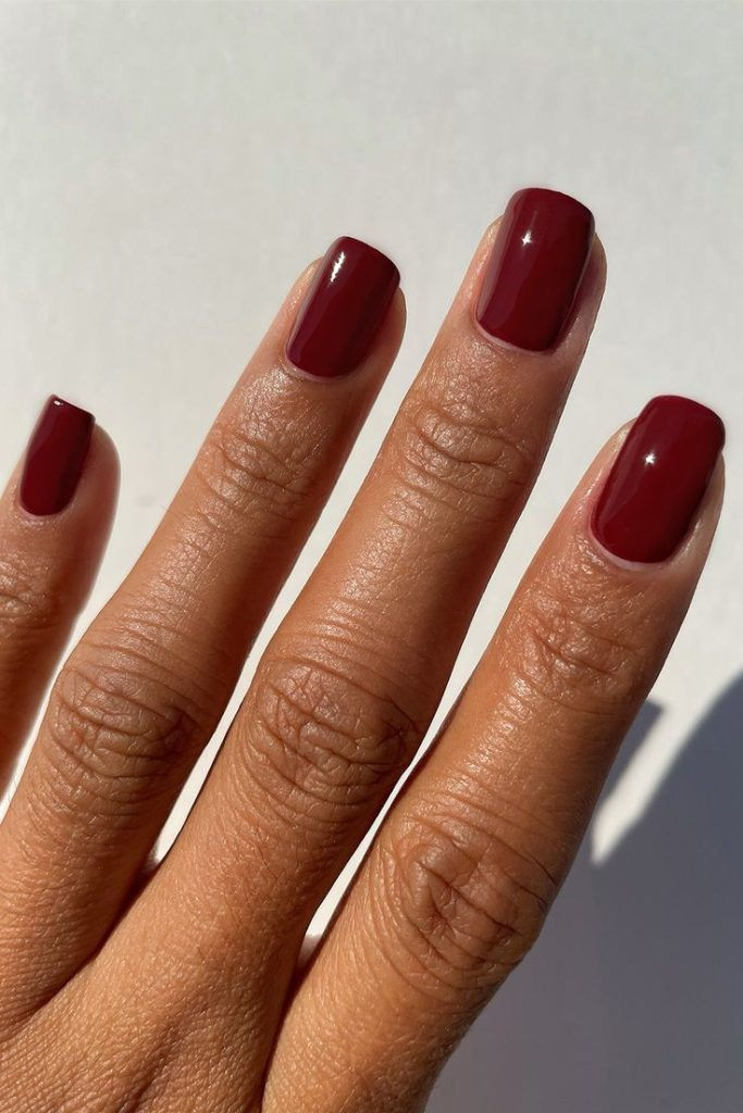 Deep Red Nail Polish, Dark Red Nail Polish, Nails Work, Deep Red Nails, Dark Red Nails, December Nails, Cirque Colors, Maroon Nails, Red Manicure