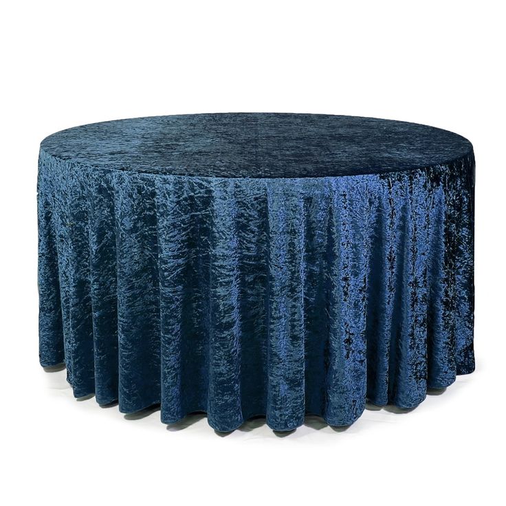 120 Inch Round Crushed Velvet Tablecloth Navy Blue - Bridal Tablecloth Navy Blue Napkins, Velvet Tablecloth, Fitted Table Cover, Banquet Table, Wedding Tablecloths, Blue Napkins, Round Tables, Round Table Covers, Table Runners Wedding