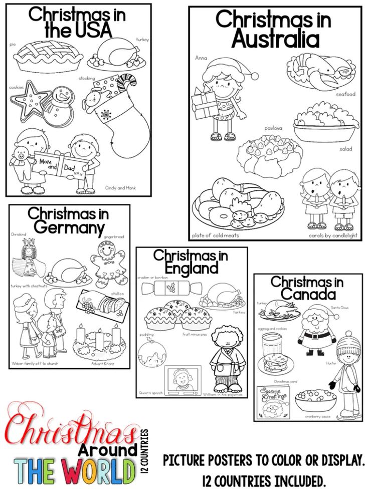 christmas in australia worksheet with pictures to color and print on the front page