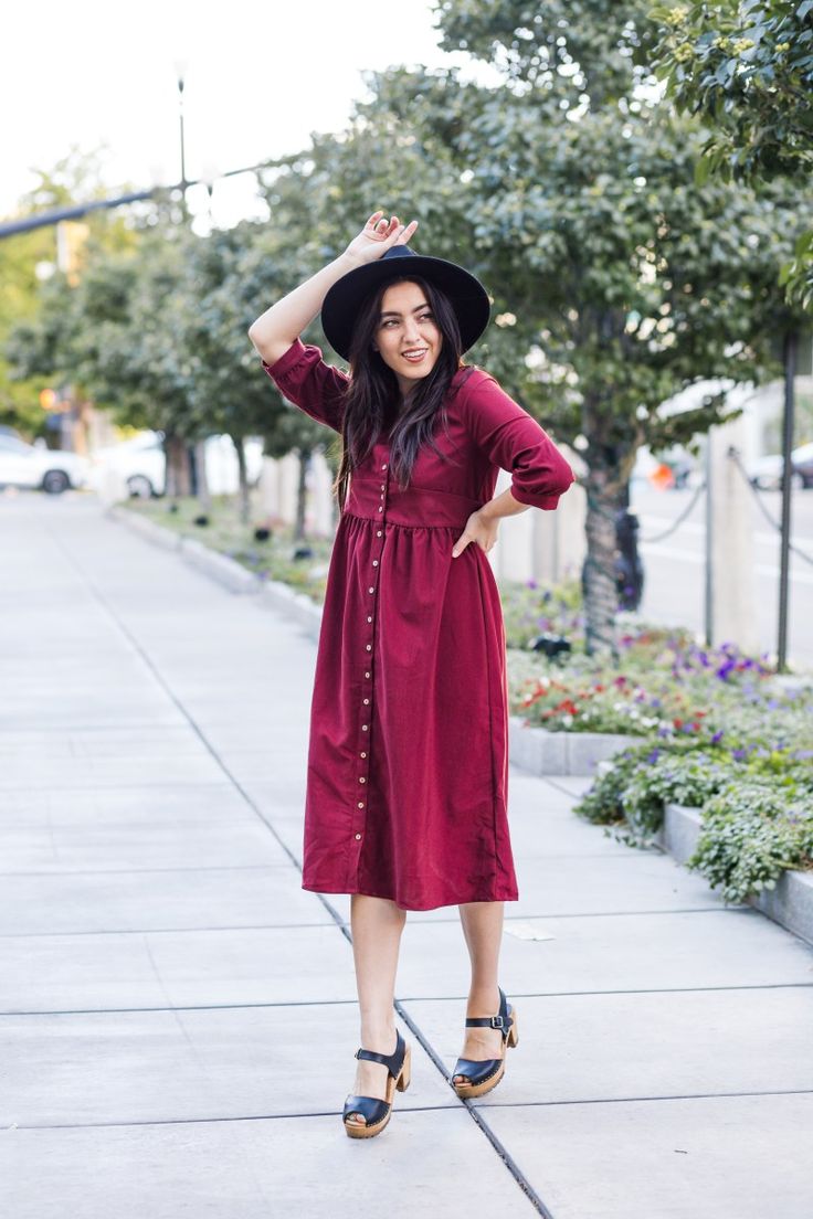 Allie Corduroy Dress in Burgundy – GabyVer Corduroy Midi Dress, Cotton Midi Dress For Day Out In Fall, Cotton Midi Dress For Fall Day Out, 3/4 Sleeve Buttoned Fall Dresses, 3/4 Sleeve Buttoned Dresses For Fall, 3/4 Sleeve Dresses With Buttons For Fall, Spring Burgundy Cotton Dress, Burgundy Cotton Dress For Spring, Cotton Dresses For Fall Day Out