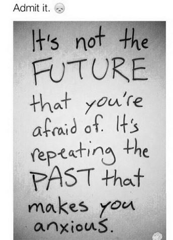 graffiti written on the side of a wall with words that read it's not the future that you're afraid of