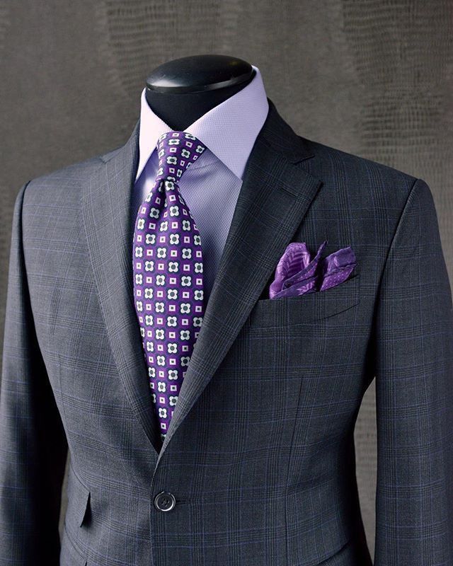 Lilac Shirt, Suit Combinations, Der Gentleman, Mens Fashion Wear, Dress Suits For Men, Check Suit, Fashion Suits For Men, Sharp Dressed Man, Men’s Suits