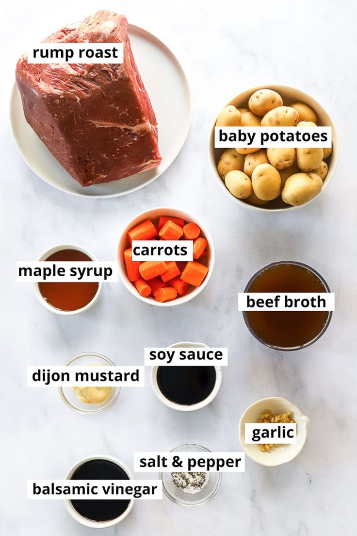 the ingredients to make this recipe include carrots, potatoes, baby potatoes and beef