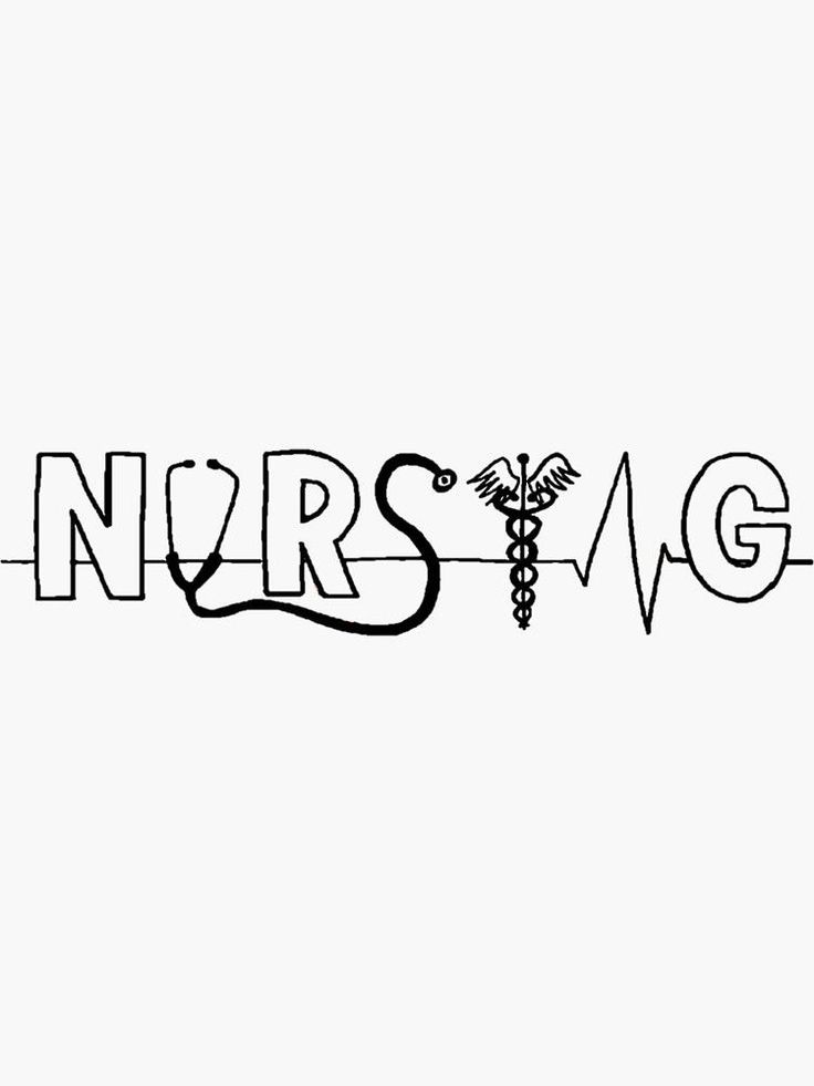 the word nurse is drawn in black and white