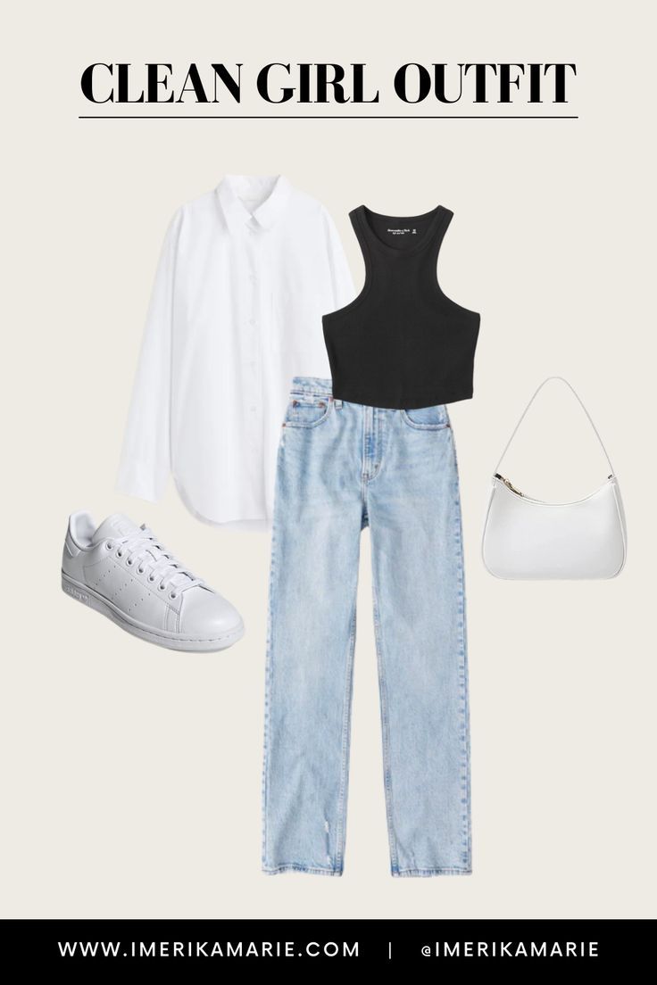 clean girl outfits Basic Trendy Outfits, University Outfit Ideas Casual, Casual Basic Outfits, Cute Basic Outfits, University Supplies, Basic Outfits Summer, Clean Girl Look, Clean Girl Outfits, Neutral Summer Outfits