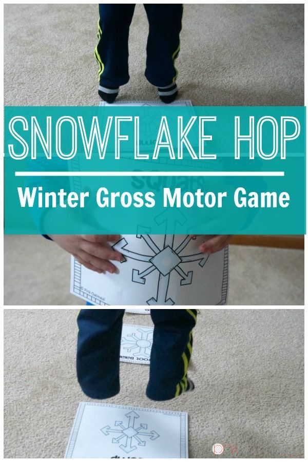 snowflake hop winter gross motor game