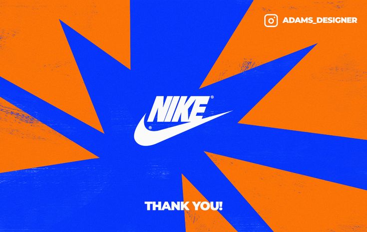 an orange, blue and white nike advertisement with the words thank you written on it