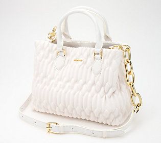 Chic and convertible, this quilted satchel is just the right size to handle all of your everyday essentials. From House of Want. White Quilted Top Handle Bag, Everyday Quilted Satchel Shoulder Bag, Everyday Quilted Satchel Bag, Chic Quilted Satchel For Everyday Use, Everyday Quilted Tote Satchel, Quilted Leather Bag With Top Handle For Everyday Use, Quilted Crossbody Satchel For Everyday Use, Quilted Tote Satchel For Daily Use, Daily Use Quilted Tote Satchel