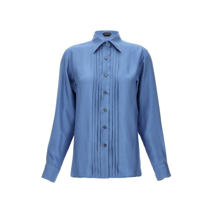 Viscose Silk Blend Shirt With Pleated Plastron, Button Closure. Color: Light Blue Size & Fit: True To Size Fit Composition: 65% Viscose, 35% Silk Made In: Italy Welcome To The Official Luosophy Poshmark Closet! Luosophy Is A Luxury Brand Reselling Company Founded In San Diego, Ca From 2016. All Our Products Are Imported From Italy And Sold In The Usa. We Do Our Best To Provide High Fashion, Luxury Items At Affordable Prices. We Guarantee All Our Products Are 100% Authentic. Shop With Us And You Blue Office Blouse With Placket, Blue Button-up Formal Top, Blue Button-up Blouse For Formal Occasions, Blue Tops With Button Cuffs For Work, Blue Formal Blouse With Button Closure, Formal Blue Blouse With Button Closure, Classic Blue Button-up Blouse, Classic Blue Blouse With Buttons, Classic Blue Blouse With Button Closure