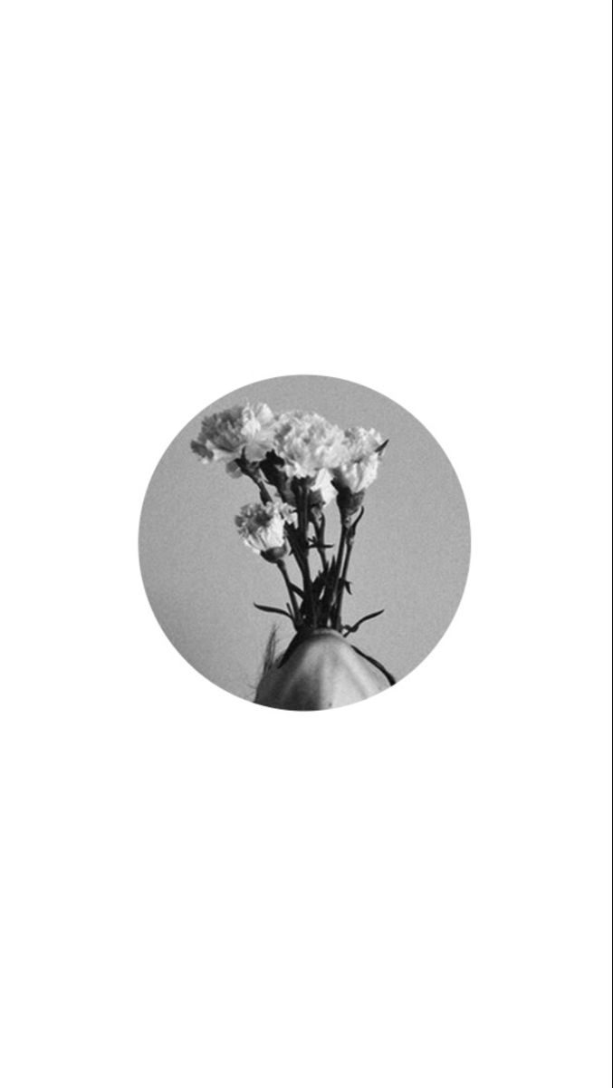 a black and white photo of flowers in a vase