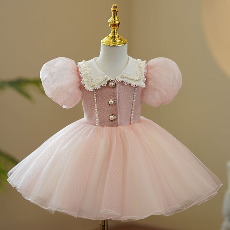 Sweet Tulle Princess Dress For Dress-up, Cute Puff Sleeve Wedding Dresses, Princess Style Puff Sleeve Dress For Party, Princess Puff Sleeve Dress For Dress-up, Cute Long Sleeve Princess Dress For Baptism, Princess Dress With Short Sleeves For Baptism, Princess Style Short Sleeve Dress For Baptism, Sweet Tutu Dress For Dress-up, Fitted Princess Style Puff Sleeve Dresses