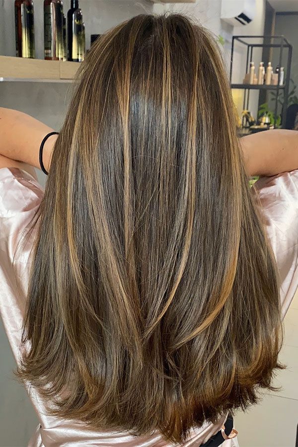 Sleek Honey Highlights, autumn hair colour Brown Hair Copper And Blonde Highlights, Honey Brown Hair With Lowlights, Warm Honey Blonde Highlights, Caramel Highlights Straight Hair, Honey Blonde Hair With Highlights, Warm Honey Blonde, Brown Hair With Lowlights, Honey Highlights, Subtle Layers