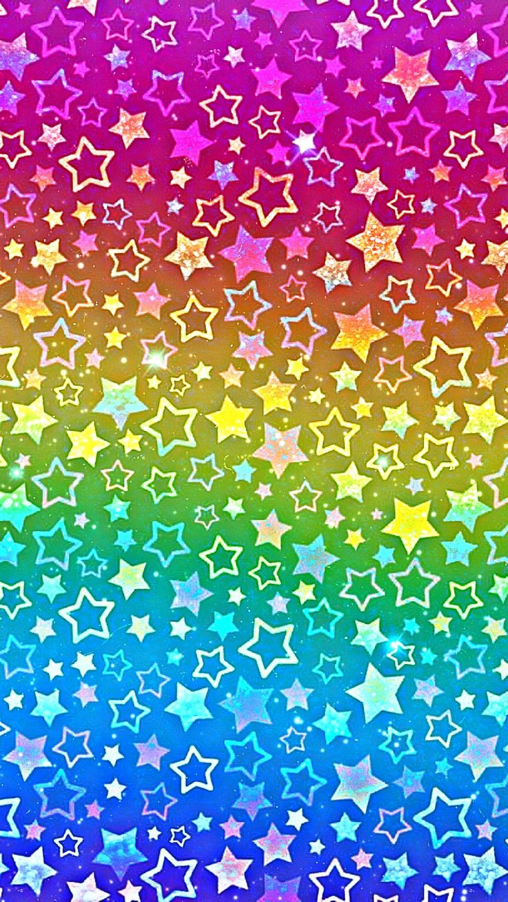 colorful stars are arranged in the shape of rainbows