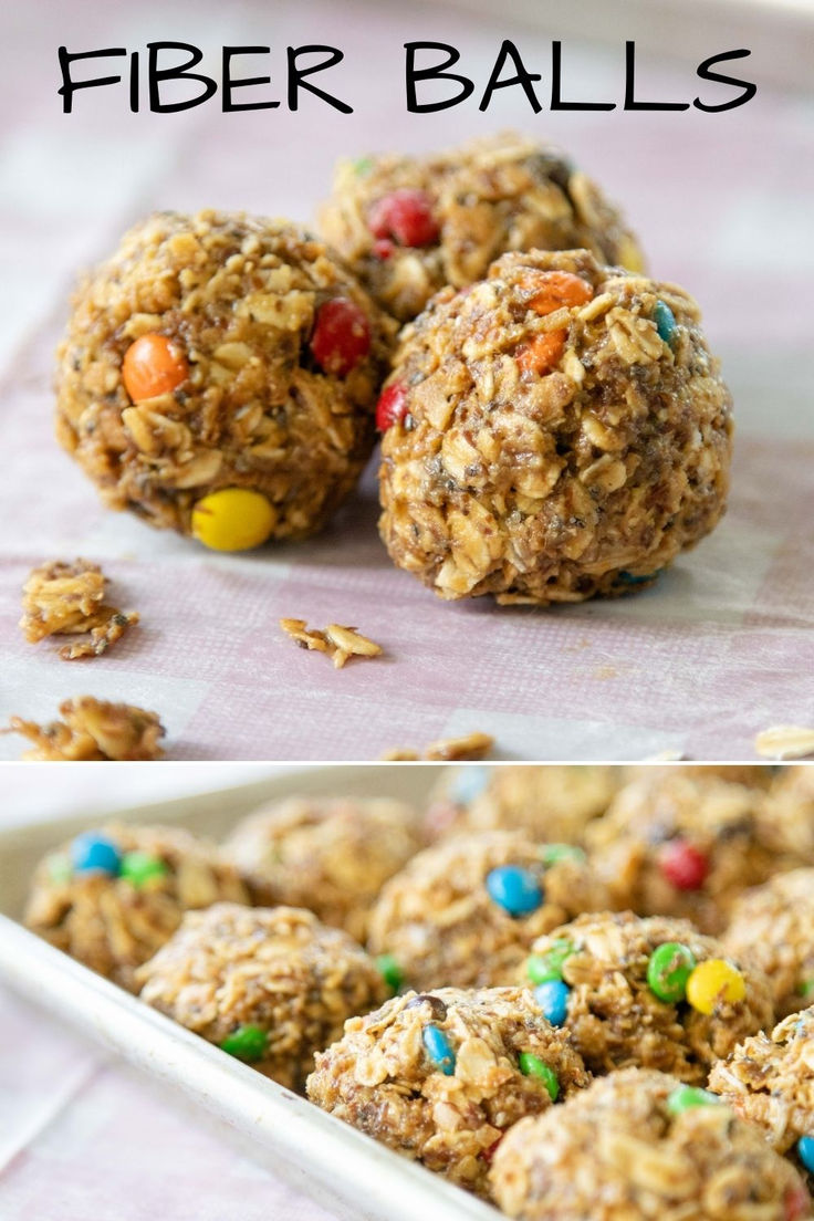 homemade no bake fiber balls are ready to be eaten and put in the freezer