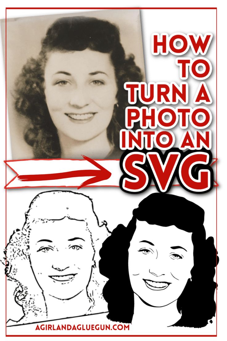 an advertisement with two women smiling and the words how to turn a photo into a svg