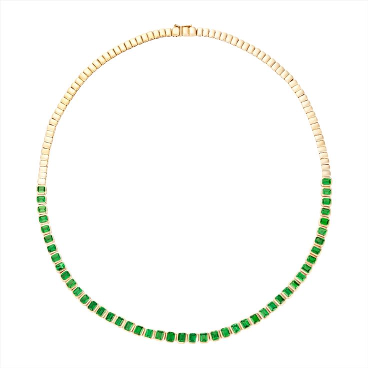 Bezel Set Tsavorite Tennis Necklace Luxury Gold Tsavorite Necklaces, Luxury Tsavorite Necklaces, Luxury Tsavorite Necklace, Gold Tennis Necklace, Tsavorite Garnet, Tennis Necklace, Vibrant Green, Bezel Setting, Garnet