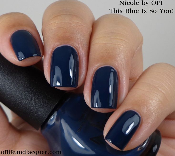 Nicole by OPI New Core Colors For 2014 - Part 1 - Of Life and Lacquer Dark Blue Opi Gel Polish, Ash Blue Nails, Opi Navy Blue Polish, Almomd Nails, Nails Minimalist, Blue Gel Nails, Glamorous Nails, Go To Work, Pedicures