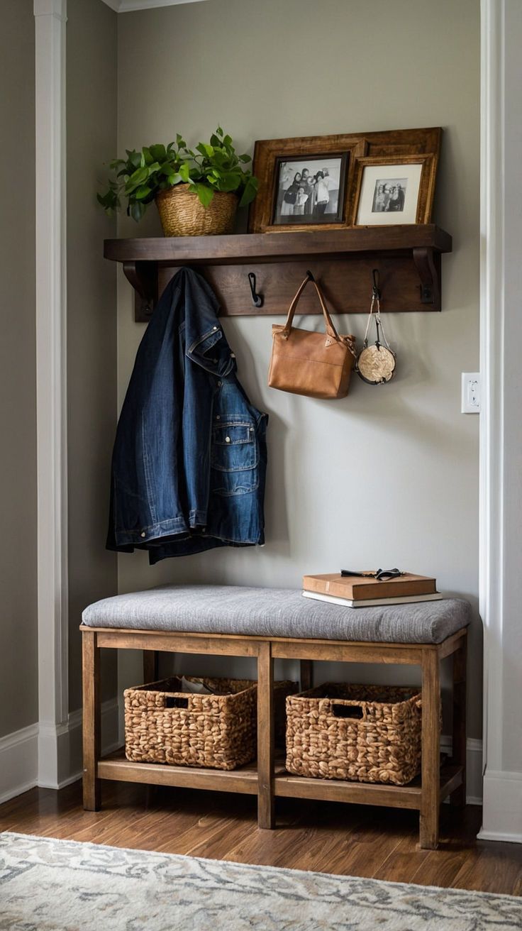 Entryway Corner Decor Ideas Small Foyer Ideas Entryway, Corner Decor Ideas, Entryway Corner, Small Foyer Ideas, Small Apartment Entryway, Shark Printables, Foyer Ideas Entryway, Cottage Core Home, Small Bungalow