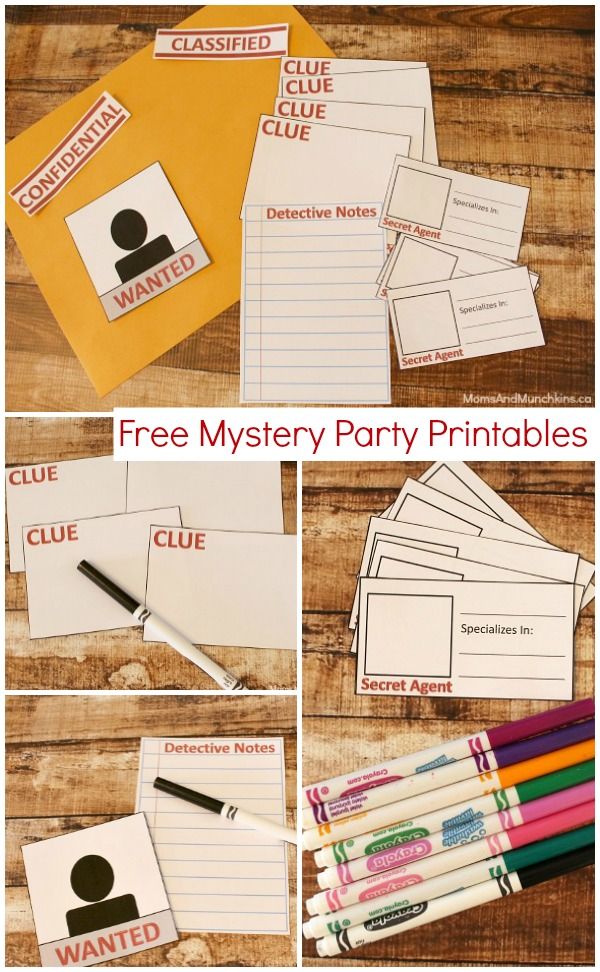 the mystery party printables for kids to use on their own phone or tablet