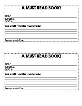 two bookmarks with the words must read and will be used to help students understand what they are reading