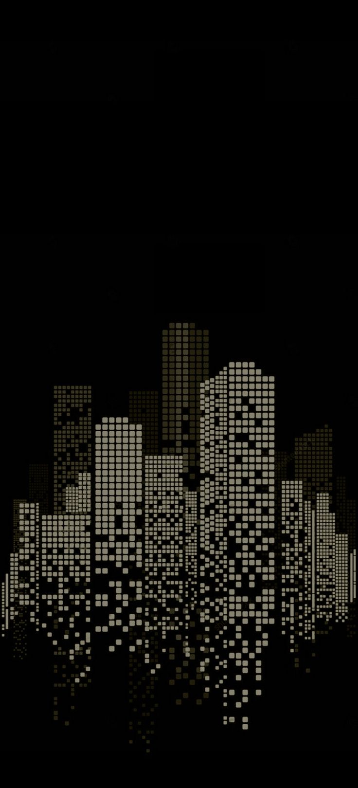 an abstract cityscape is shown in black and white with lots of squares on it