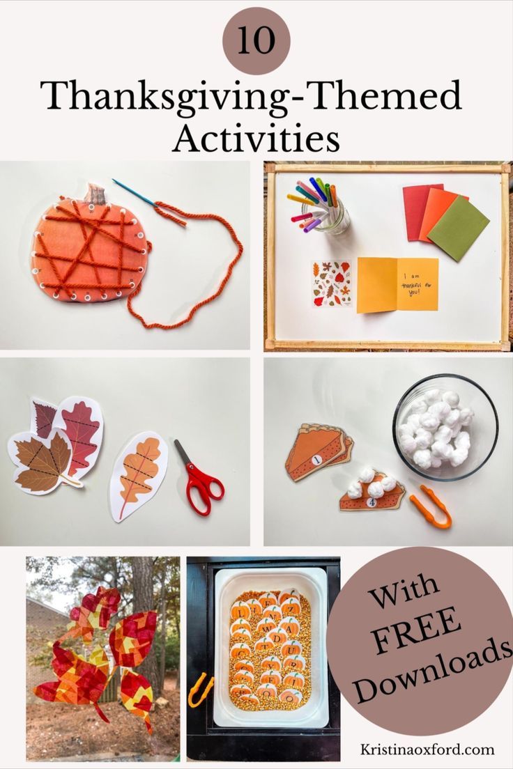 thanksgiving themed activities for kids with free printables to make them look like fall leaves