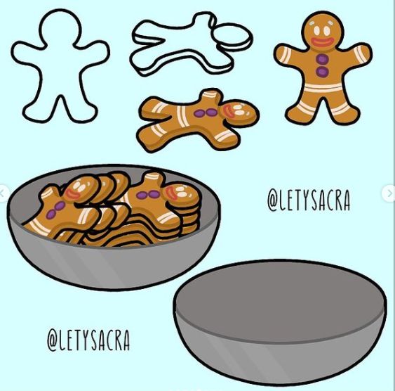 an image of gingerbreads and other items to make it look like they are eating