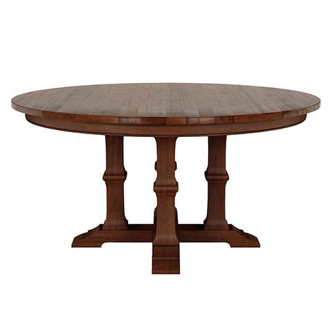 an oval wooden table with two pedestals on each side and one end at the base