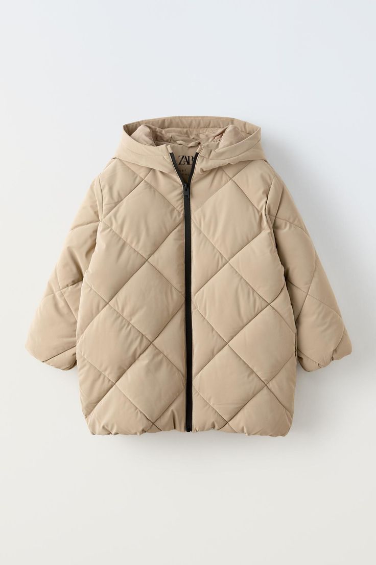 LONGLINE QUILTED JACKET - taupe brown | ZARA United States Long Puffer Jacket, Joggers Shoes, Waistcoat Dress, Cardigan Sweater Jacket, Zara Kids, Blazer Vest, T Shirt Vest, Zara United States, Quilted Jacket