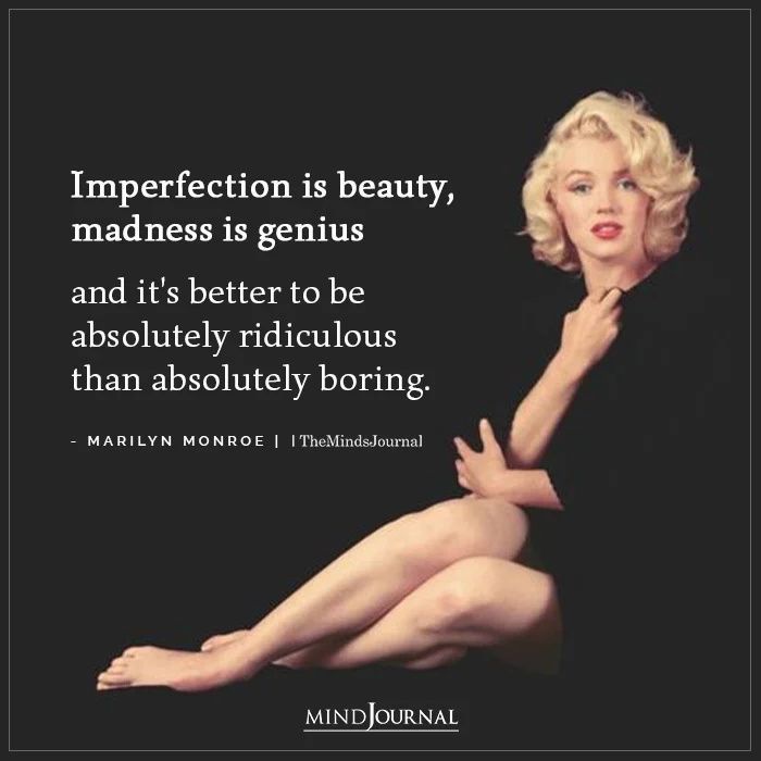 marilyn monroe quote about beauty and the power of her nudeing technique on black background